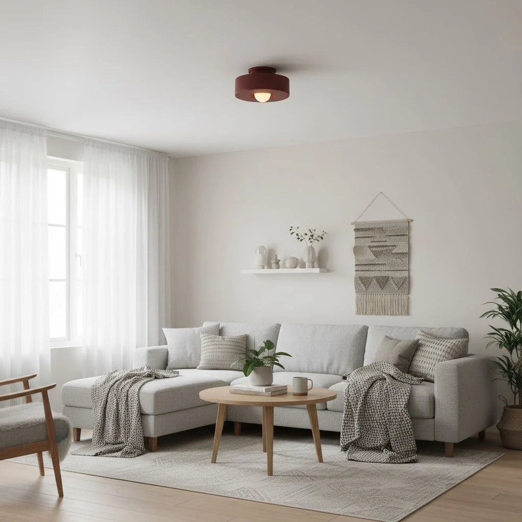 RoyaleGlow Minimalist Modern Circular Ceiling Lamp - Flush Mount LED Light