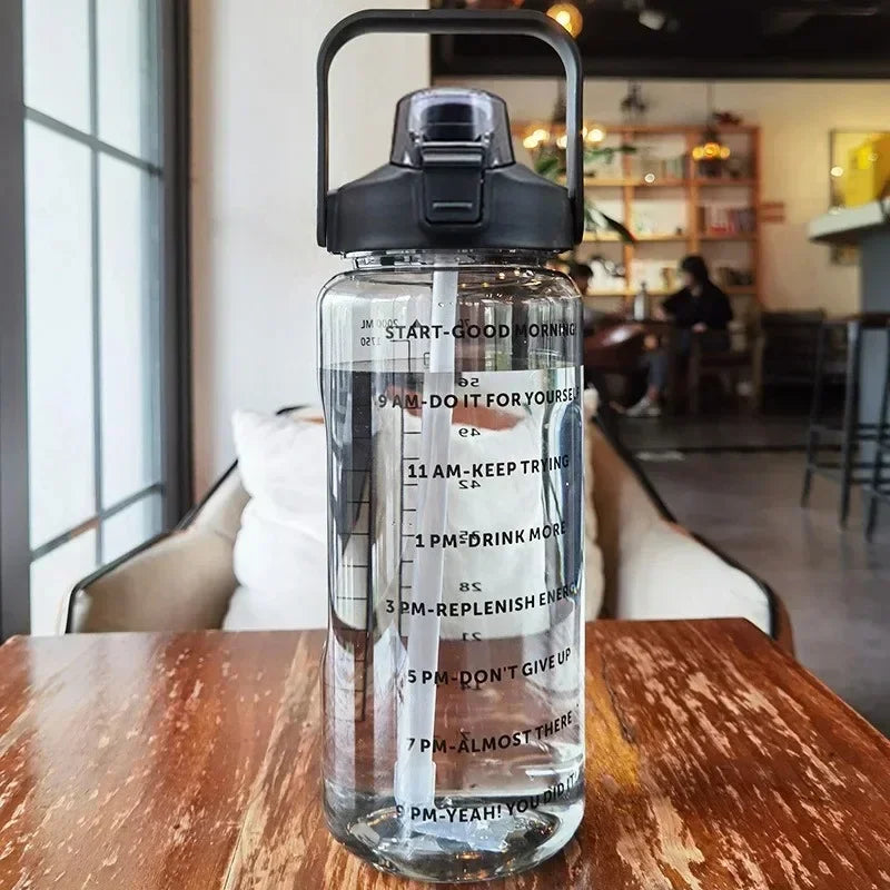 2L Portable Water Bottle With Time Marker 0
