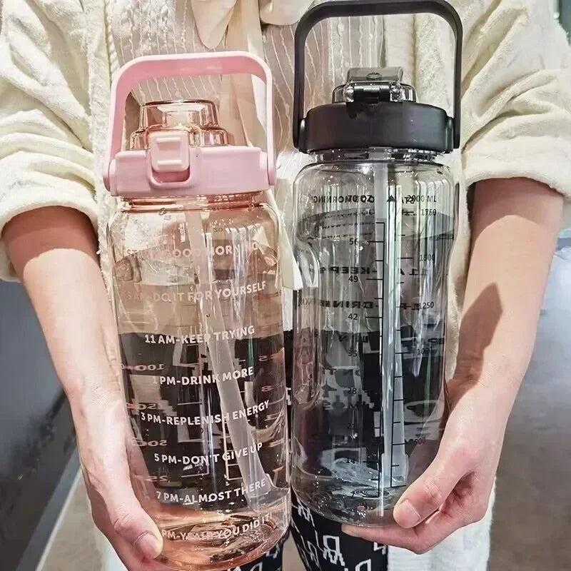 2L Portable Water Bottle With Time Marker 1