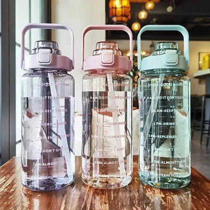 2L Portable Water Bottle With Time Marker 2