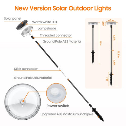 2PCS Solar Pathway Light Sway by Wind Solar Swaying Lights Bright 12H IP65 Waterproof for Outside Yard Path Patio Lawn Decor 5