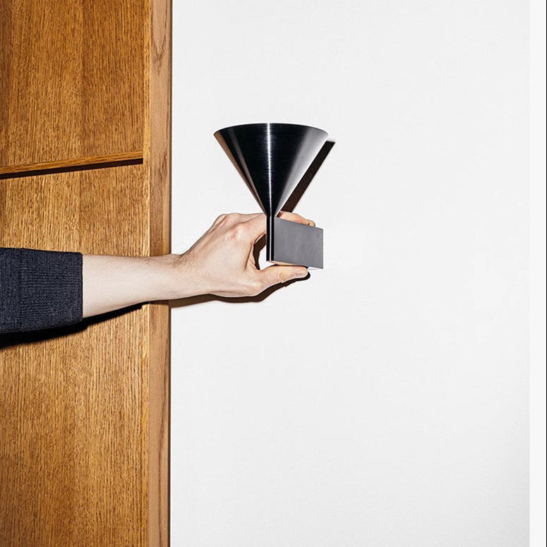 RoyaleGlow Minimalist Cone Wall Sconce - Black Brushed Aluminum Up Down Light