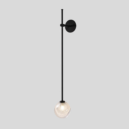 RoyaleGlow Modern Black & Gold Wall Sconce with Bubble Glass Globe
