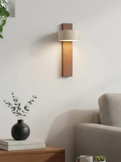 LuxRoyale Travertine Wall Lamp Elegant Warm Glow for Hallway