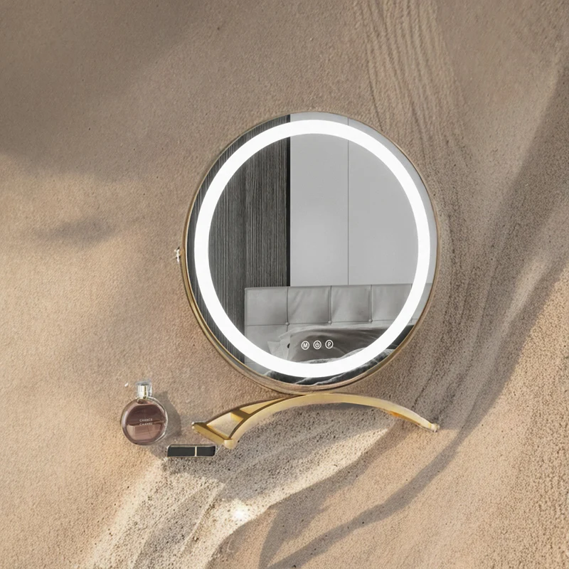 RoyaleGlow Round LED Vanity Mirror with Smart Touch & 360° Rotation