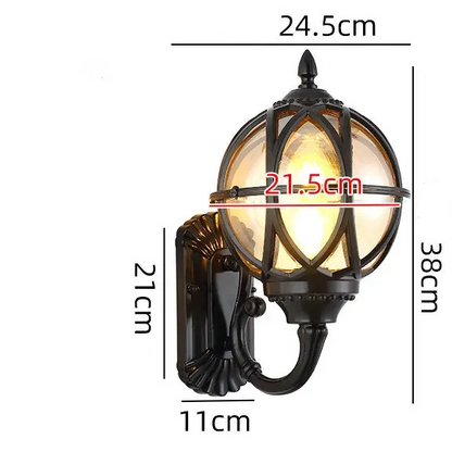 RoyaleGlow Bronze Outdoor Wall Sconce - Vintage Style Porch Light with Clear Glass Shade