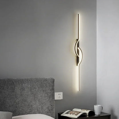 RoyaleGlow Modern Black LED Wall Sconce with Dimmable Ambient Lighting