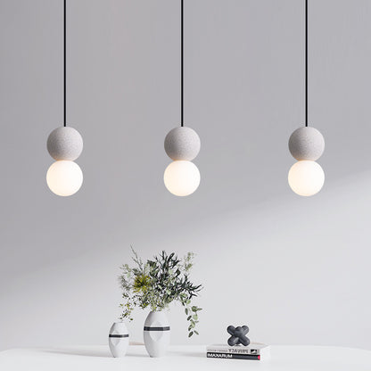 Royelux Concrete Glass Pendant Light for Kitchen Island, Dining Room & Entryway