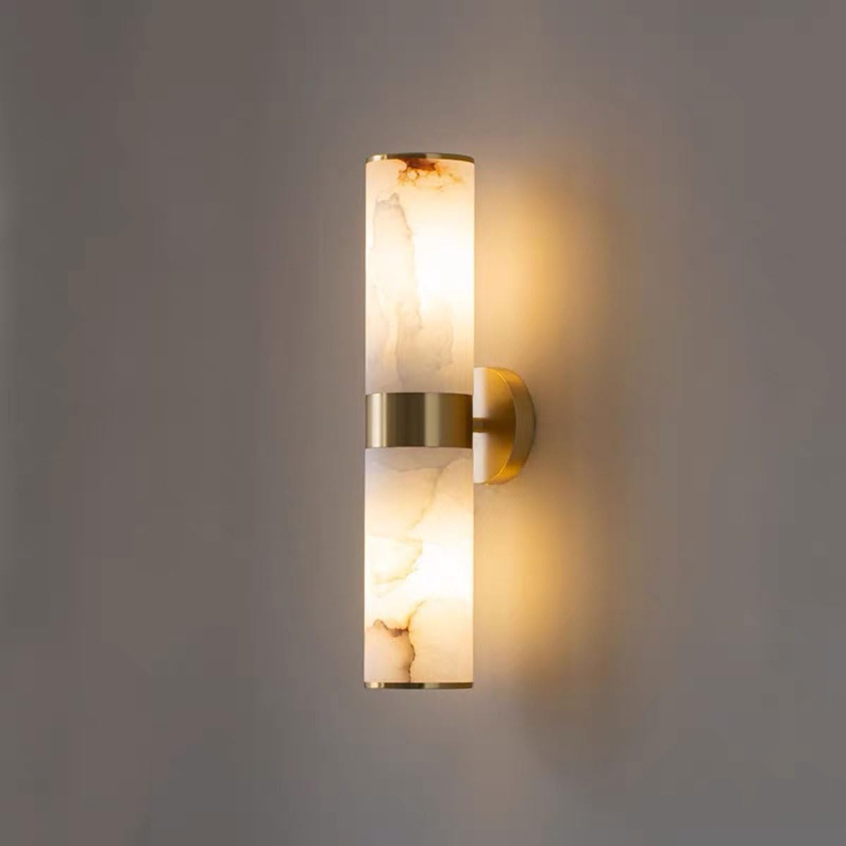 RoyaleGlow Modern Brass & Alabaster Wall Sconce - Elegant Up/Down Lighting