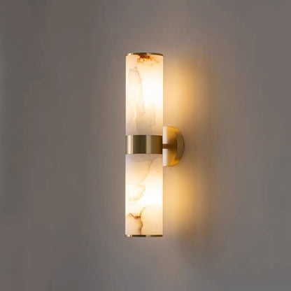 RoyaleGlow Modern Brass & Alabaster Wall Sconce - Elegant Up/Down Lighting