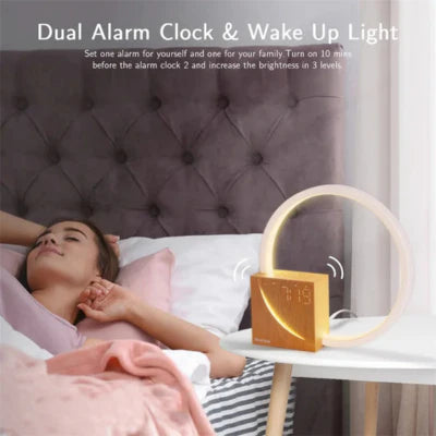 Luxora Touch Bedside Table Lamp with Natural Sounds and Alarm Clock