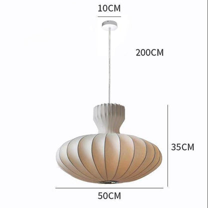 RoyaleGlow Nordic Minimalist Fluted Silk Pendant Chandelier LED Lamp