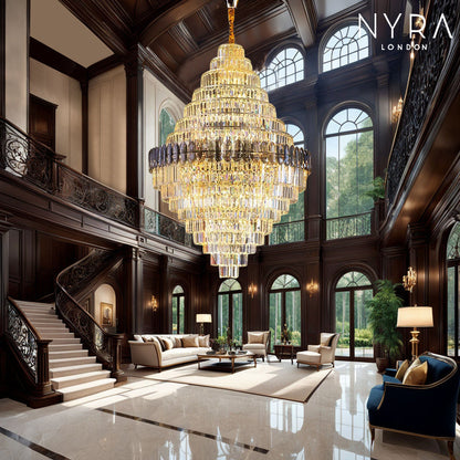 RoyaleGlow Anwar Crystal Chandelier Custom Size Luxury
