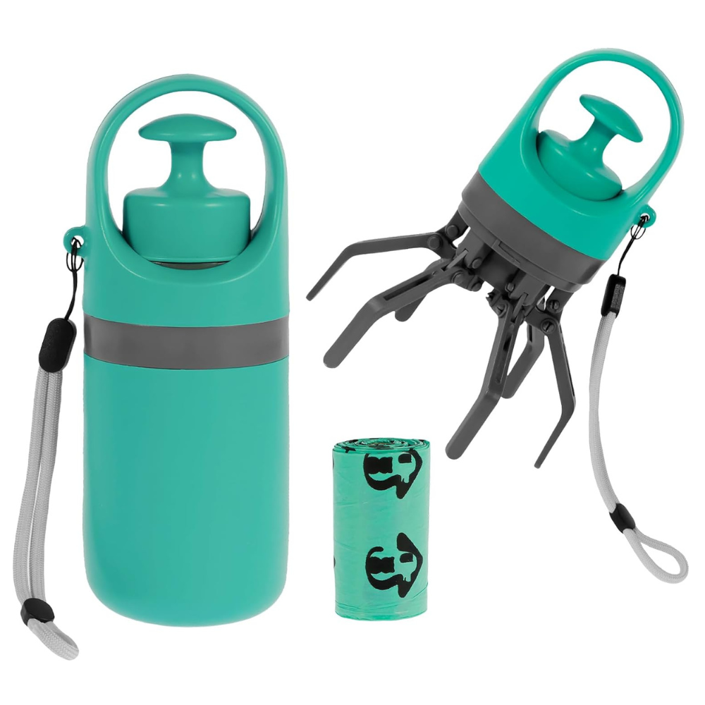 Royaleva Dog Poop Picker Upper Claw with Garbage Bag Dispenser