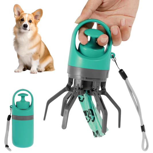 Royaleva Dog Poop Picker Upper Claw with Garbage Bag Dispenser