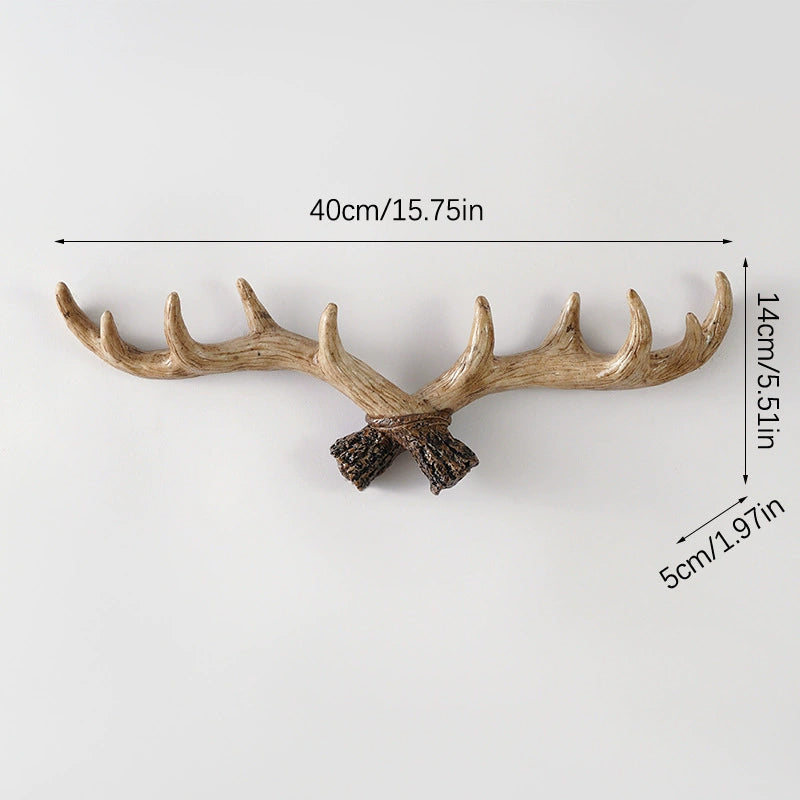 RoyaleGlow Rustic Antler Wall Mounted Coat Rack - Multi Hook Entryway Organizer