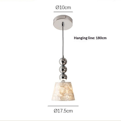 LuxRoyale Capiz Shell Pendant Light with Black Iron Beads