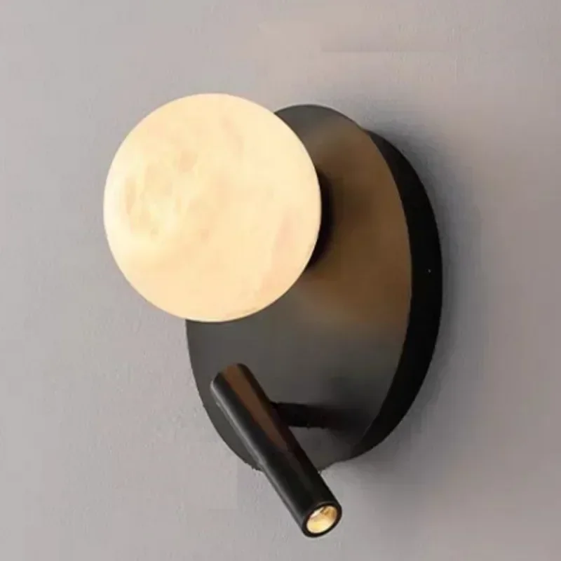 LuxRoyale Modern Alabaster Wall Sconce with Adjustable LED Reading Light