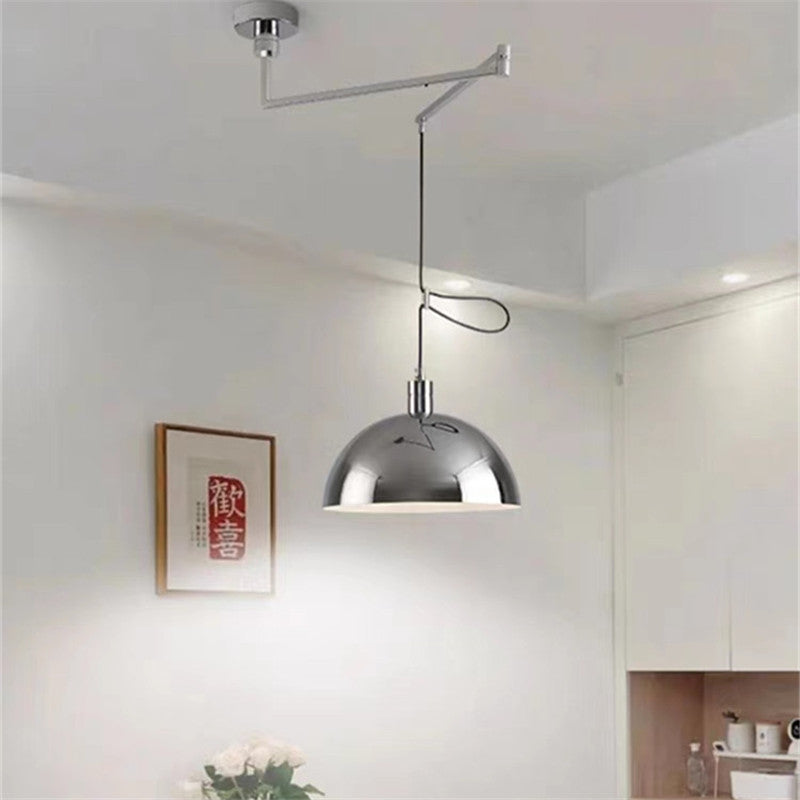 RoyaleGlow Modern Dome Pendant Light with Adjustable Swing Arm