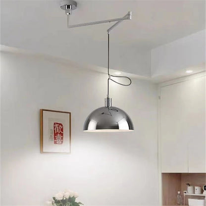 RoyaleGlow Modern Dome Pendant Light with Adjustable Swing Arm