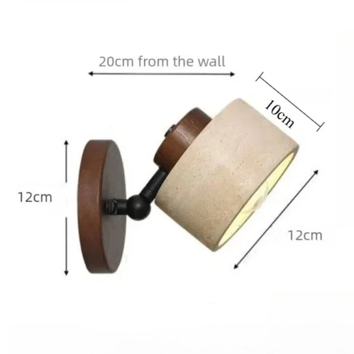 RoyaleGlow Minimalist Travertine Stone Wall Sconce Light - Ambient Illumination
