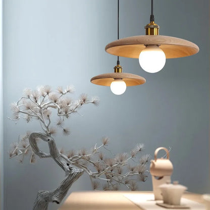 Rayvia Premium Modern Wood Pendant Light - Contemporary Hanging Home Lighting Design