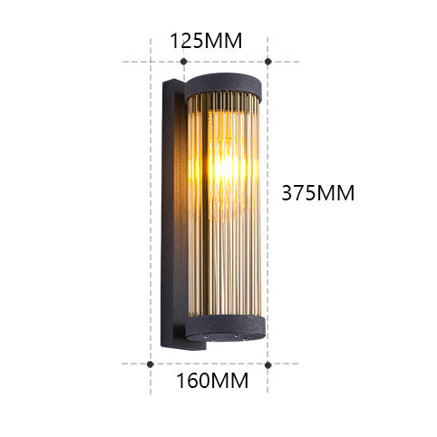 Royelux Solar Outdoor Vintage Ribbed IP65 Wall Sconce Light Fixture