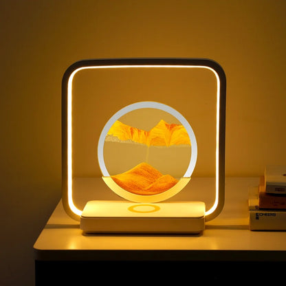 Royelux 3D Moving Sand Art Lamp with 15W Wireless Charger & LED Desk Light