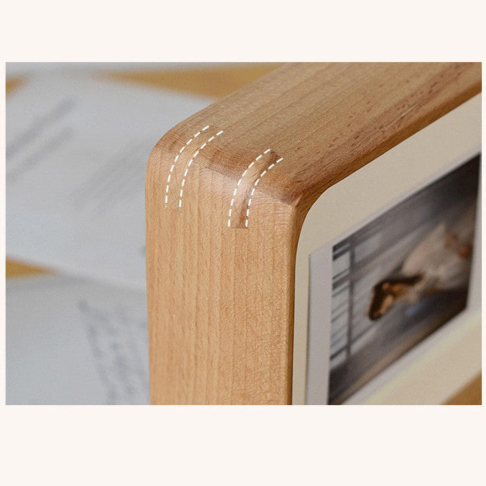 Lumora Modern Natural Wood Triple Photo Frame for Desk Display