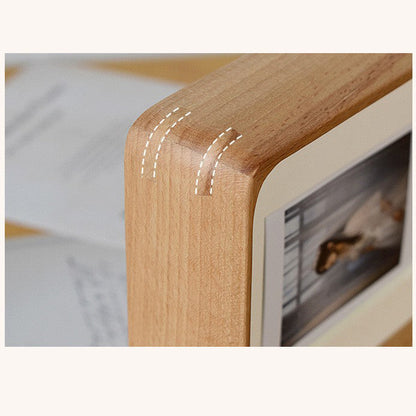 Lumora Modern Natural Wood Triple Photo Frame for Desk Display