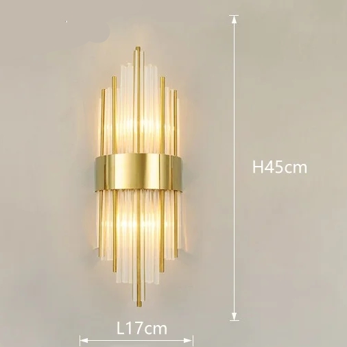 Royaleva Modern Gold Crystal Wall Sconce Lamp - Nordic Luxury Bedroom Wall Lighting