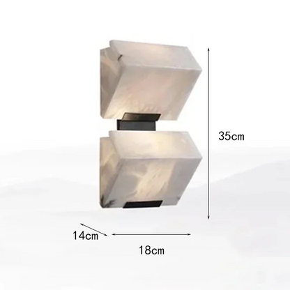 RoyaleGlow Alabaster Wall Sconce Modern Stone Lighting Fixture for Staircase and Entryways