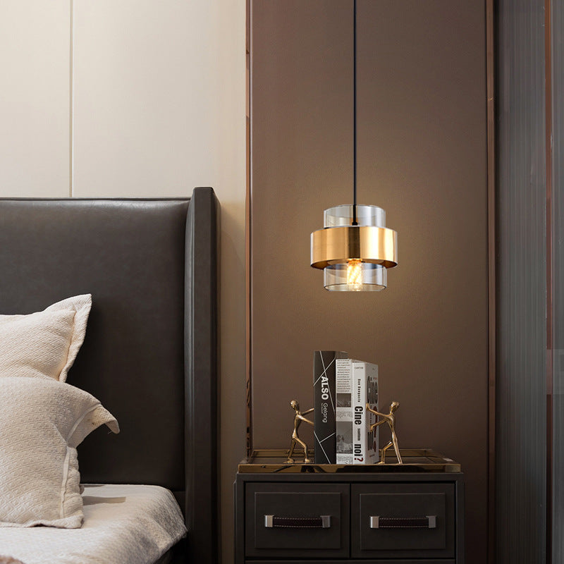 LuxRoyale Modern Gold & Glass Pendant Light for Dining Room or Kitchen Island