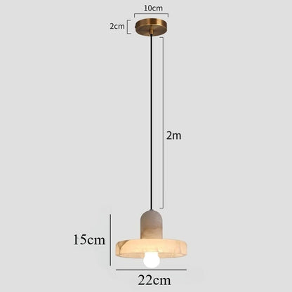Royelux Marble Dining Pendant Light-Modern Minimalist White Stone Fixture