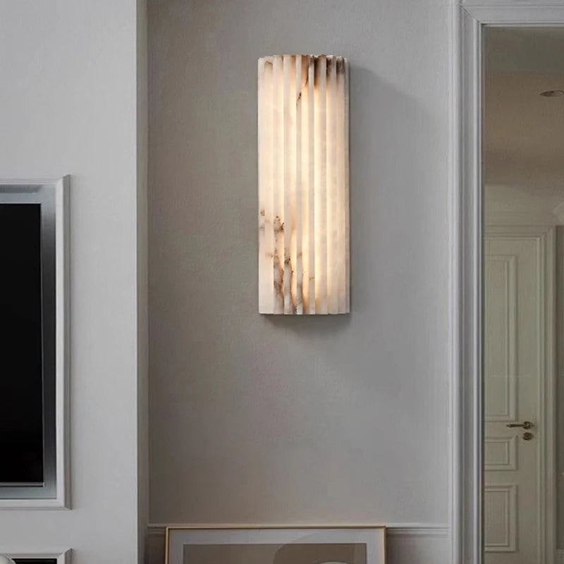 Royelux Luxury Fluted Marble Wall Sconce Interior Accent Lighting