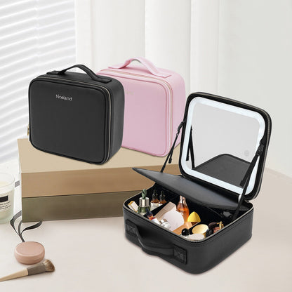 RoyaleGlow LED Makeup BAG with Mirror and Brush Compartment