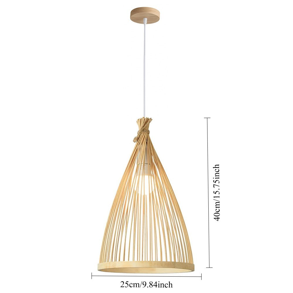 Royelux Artisan Tapered Bamboo Pendant Light for Organic Decor