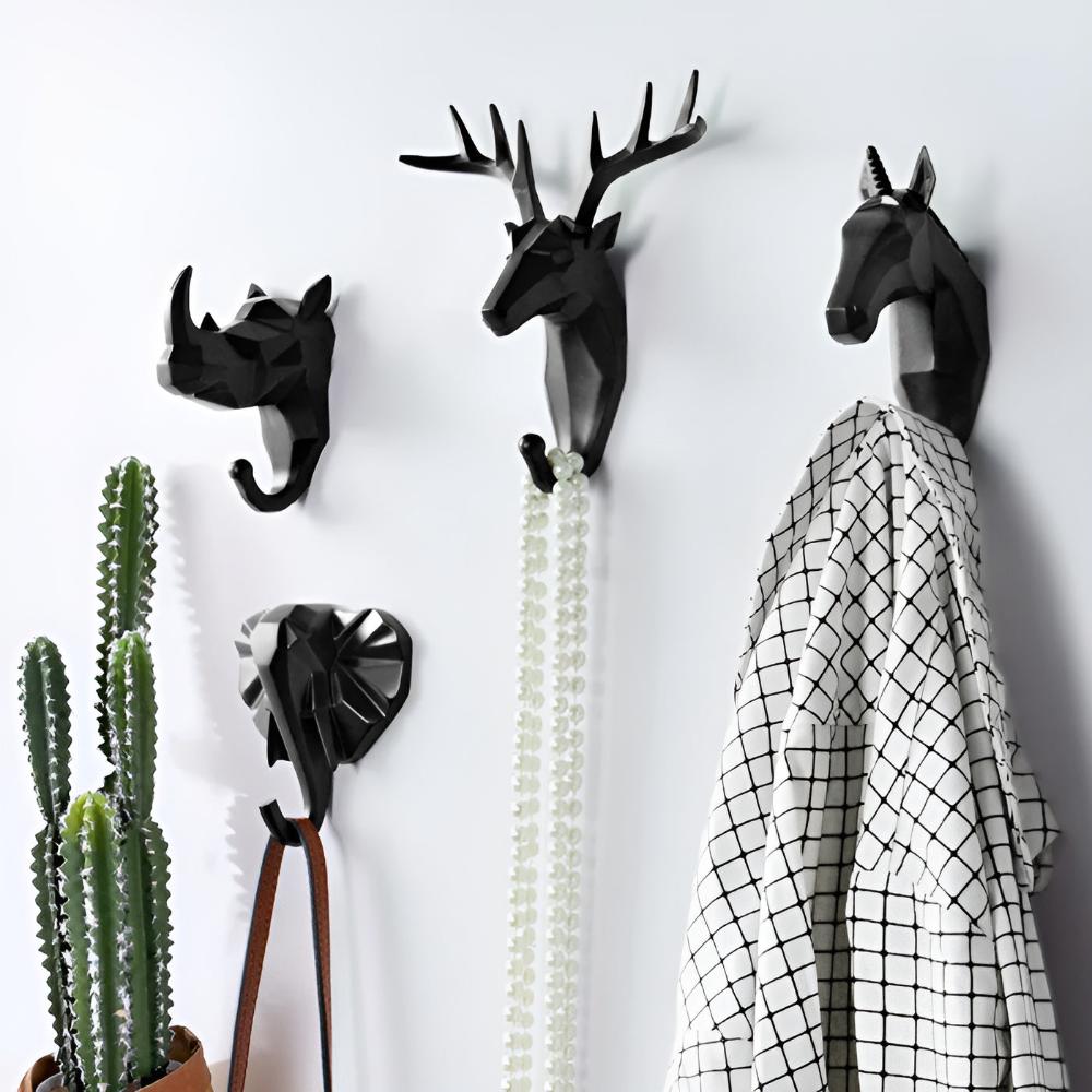 RoyaleGlow Animal Head Wall-Mounted Key Holder Decor