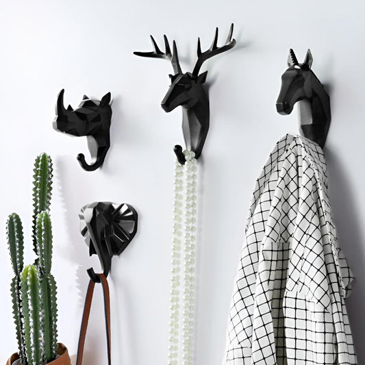 RoyaleGlow Animal Head Wall-Mounted Key Holder Decor