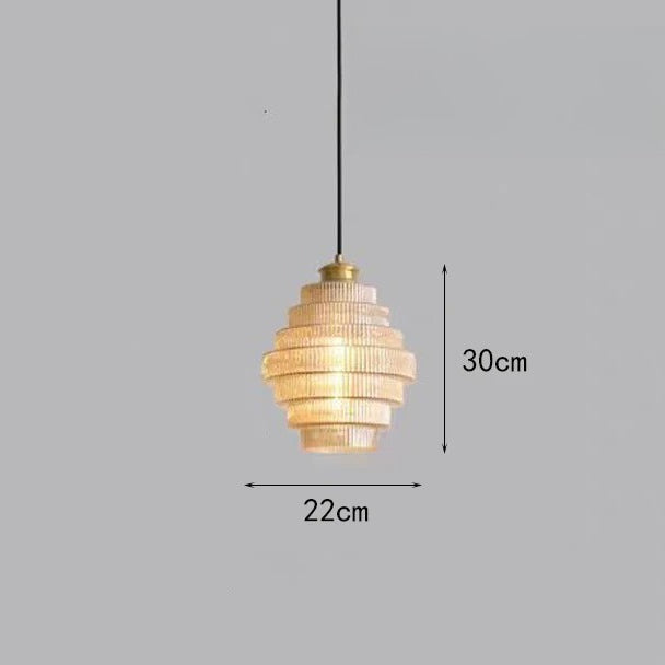 Royelux Tiered Glass Chandelier Pendant Light for Dining Room and Living Room