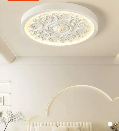 Royaleva Flush Mount Ceiling Light with Dimmable Built In LED for Living Room and Bedroom