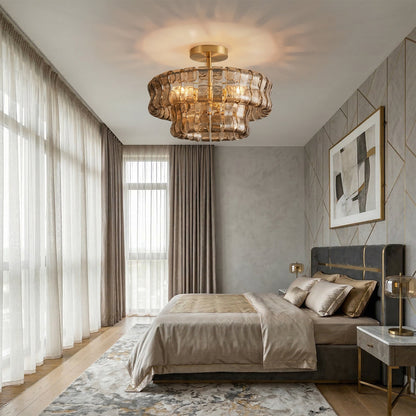 RoyaleGlow Murano Glass Semi Flush Mount Ceiling Light Fixture