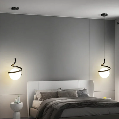 LuxRoyale Nordic LED Pendant Light With Glass Orb