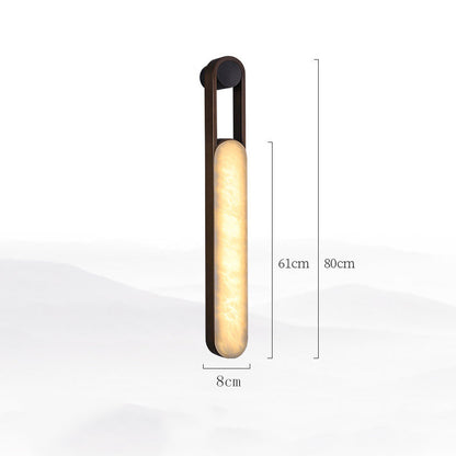 LuxRoyale Minimalist Alabaster Wall Sconce - Elegant Stone Glow LED Lighting Fixture