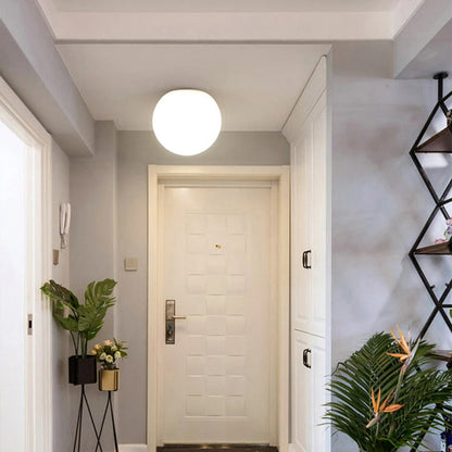 Lumora Modern Opal Glass Sphere Ceiling Light for Hallway