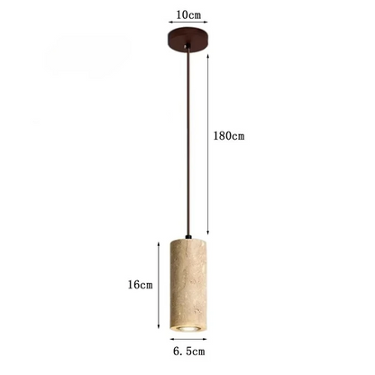 Royelux Natural Travertine Pendant Light Wabi Sabi Stone Hanging Lamp