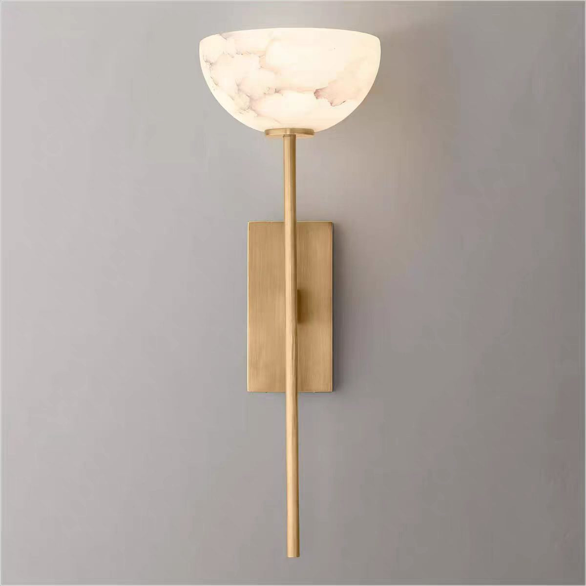 LuxRoyale Natural Marble & Solid Brass Wall Sconce - Elegant Modern Wall Light