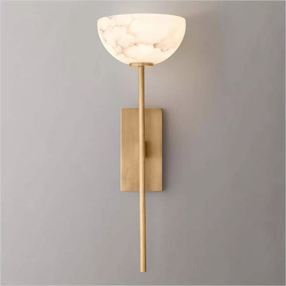 LuxRoyale Natural Marble & Solid Brass Wall Sconce - Elegant Modern Wall Light