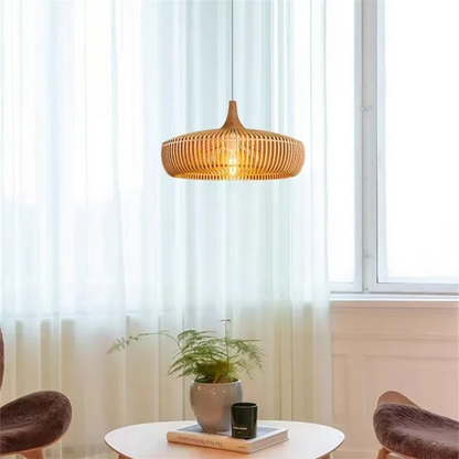 Lumora Japandi Wooden Pendant Light - Modern Minimalist Kitchen Island Lighting