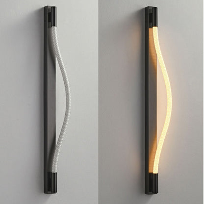 LuxRoyale Modern Black LED Wall Sconce - Flexible Wave Design for Ambient Lighting